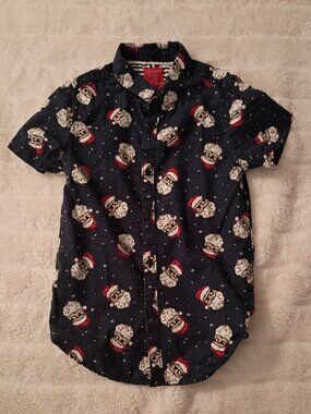 Cactus Boys Santa Button Up Shirt
